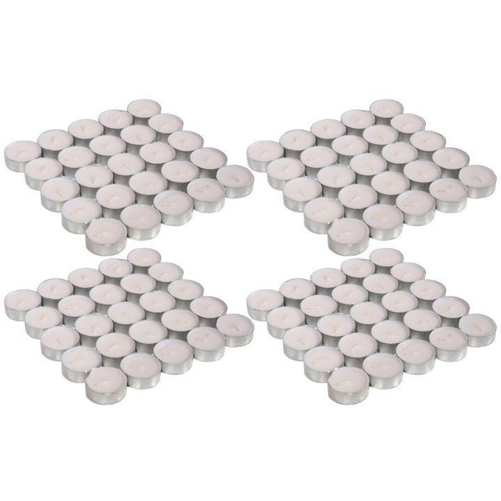 Aura Home Fragrances Unscented White SOYA TEA LIGHT Candles Pack Of 100 14 Gm Poured Candle (White, Pack of 100)