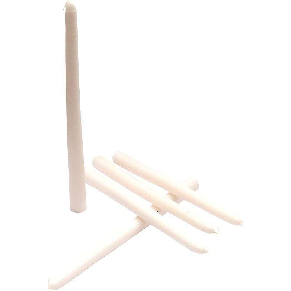 Aura Home Fragrances 10" Long Taper Unscented Ivory Candles for Home Decor (Set of 12 Units) Candle (White, Pack of 12)