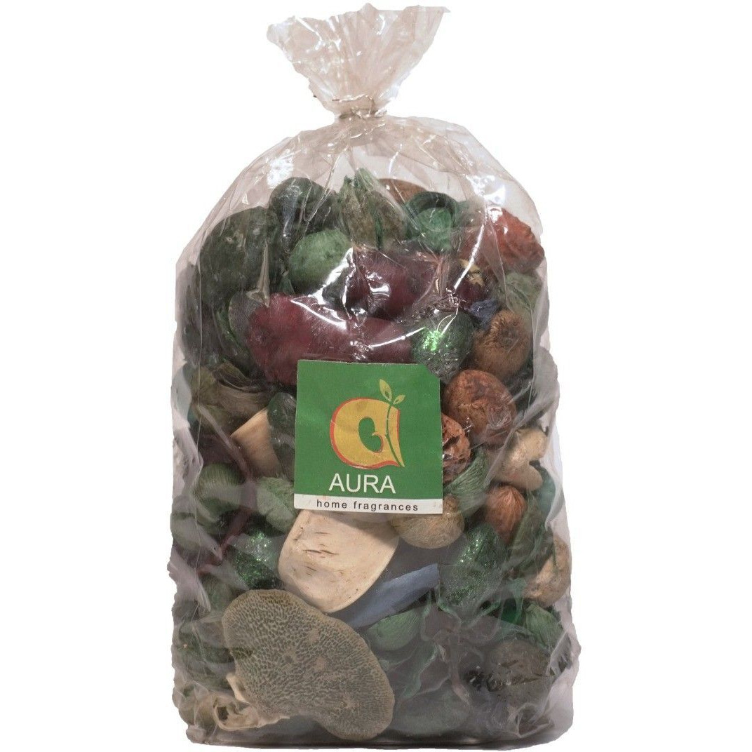 Aura Home Fragrances -Rose Potpourri-Fine-Living Fragrance -Natural Decoration - Mood Enhancer-Big Pouch Green Wild Flower Artificial Flower  with Pot (3 inch, Pack of 0, Flower Bunch)