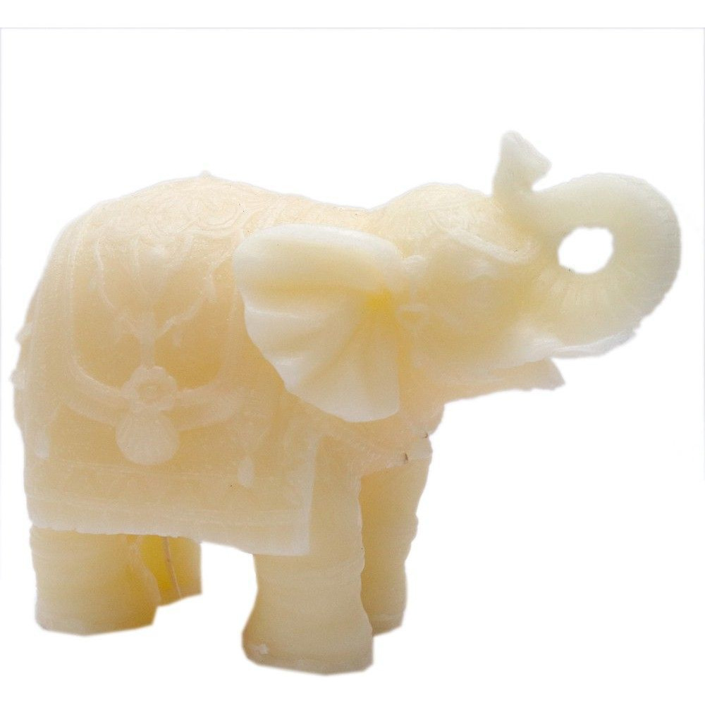 SHREE NATH DYE CHEM Aura Elephant Shape Candle Burn Time 50-60 Hours, 16 cm X 9 10 (Ivory) Candle (Beige, Pack of 1)