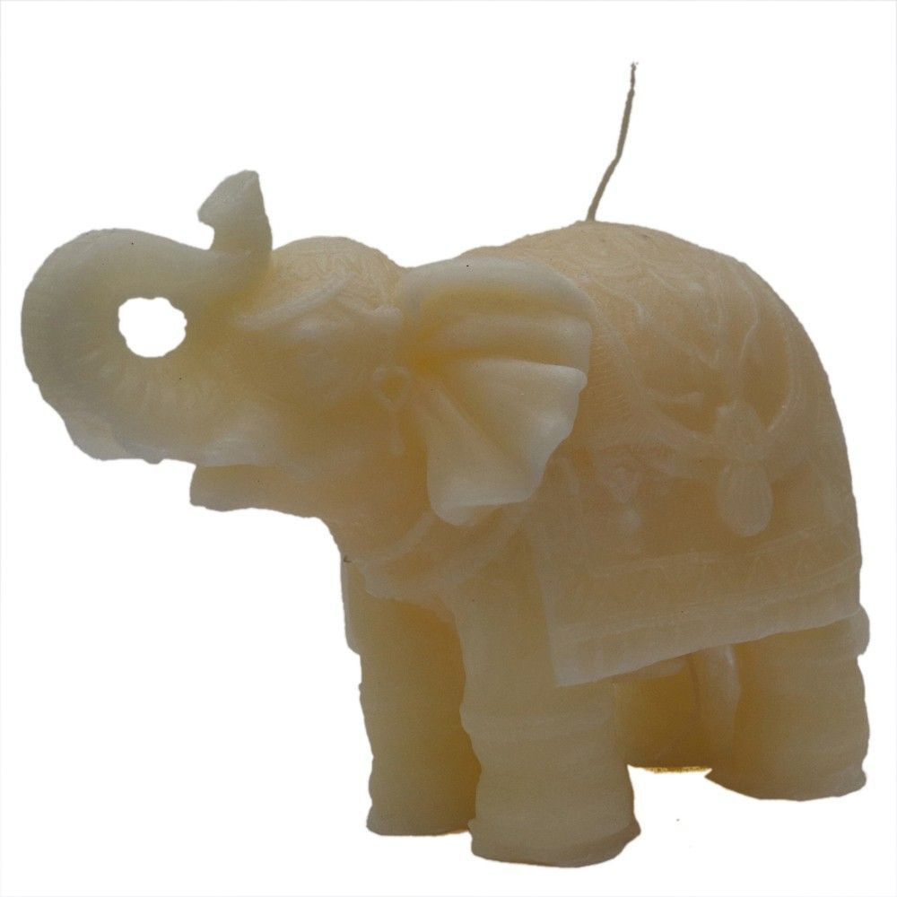 SHREE NATH DYE CHEM Aura Elephant Shape Candle Burn Time 50-60 Hours, 16 cm X 9 10 (Ivory) Candle (Beige, Pack of 1)