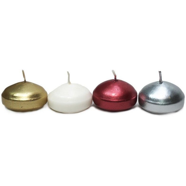 Aura Home Fragrances Multicoloured Floating Candles | Candles for Diwali Decoration | Pack of 4 Pcs. Candle (Multicolor, Pack of 4)