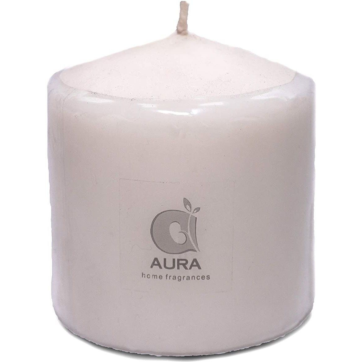 Aura Home Fragrances 3x3 Round Pillar Candles for Home Dcor and Diwali Gifts(Set of 4)- Ivory Candle (Yellow, Pack of 4)