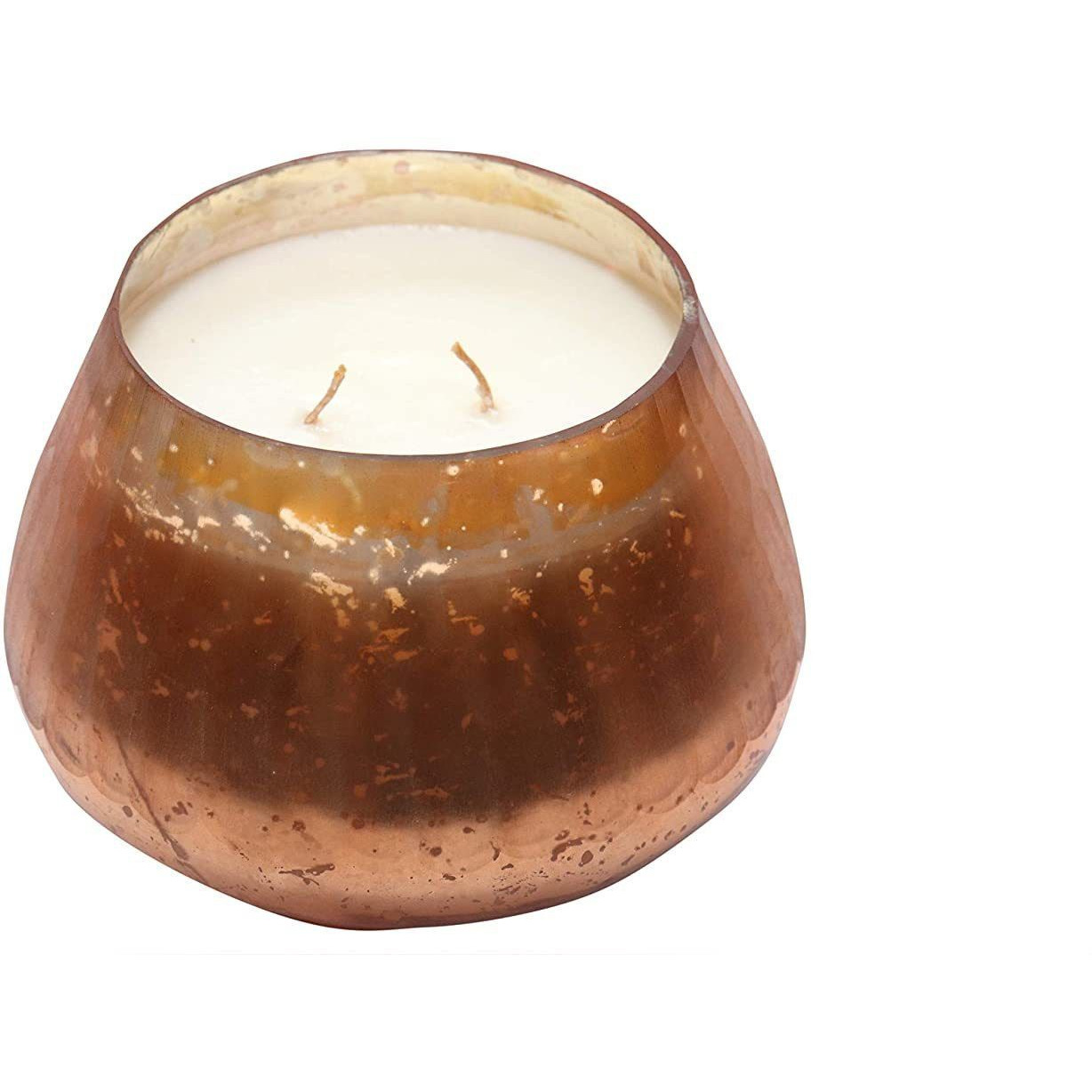 Aura Home Fragrances Aromatic Mercury Glass Votive Candle with Double Wick Candle (White, Pack of 1)