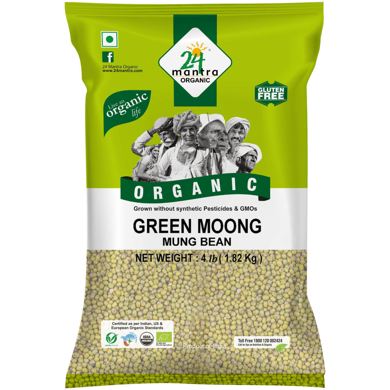 24 ORG GREEN MOONG 4LB_4_LBS