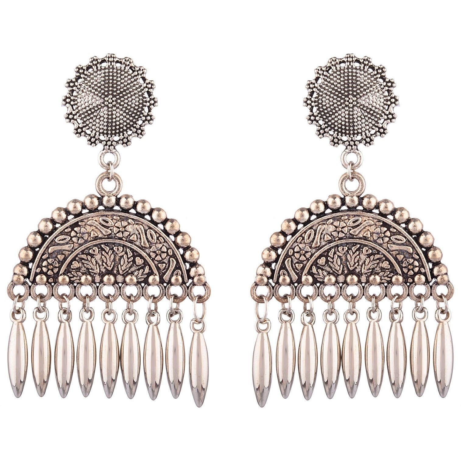 Prizetaa Long Strand Twotone Oxidise Dangler Alloy Drops & Danglers ()