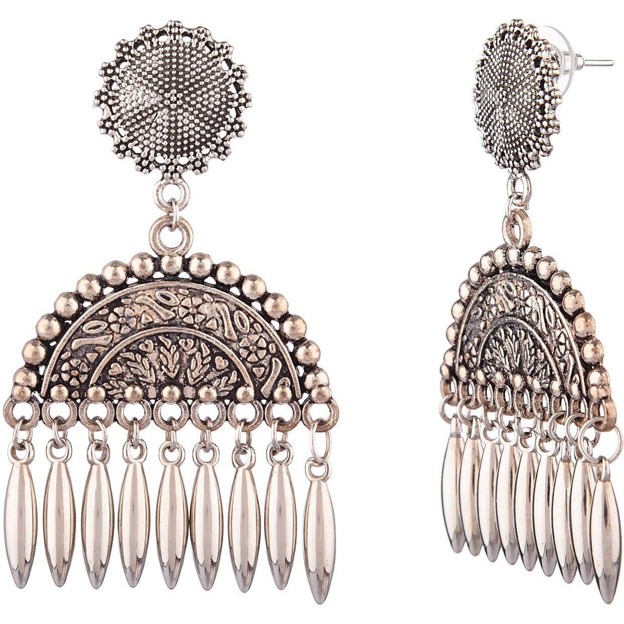 Prizetaa Long Strand Twotone Oxidise Dangler Alloy Drops & Danglers ()