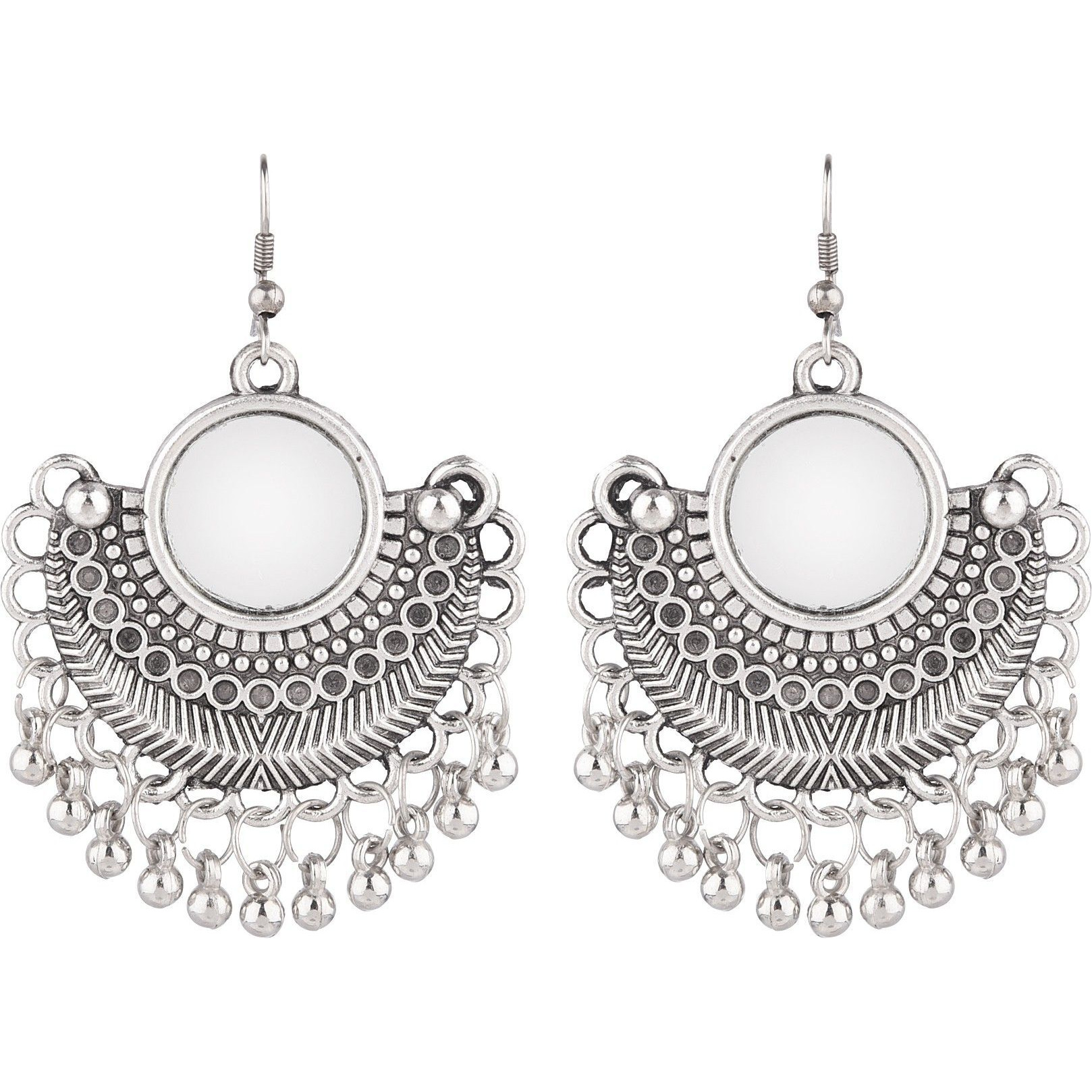 Prizetaa Silver Colour Mirror Hook Alloy Drops & Danglers ()