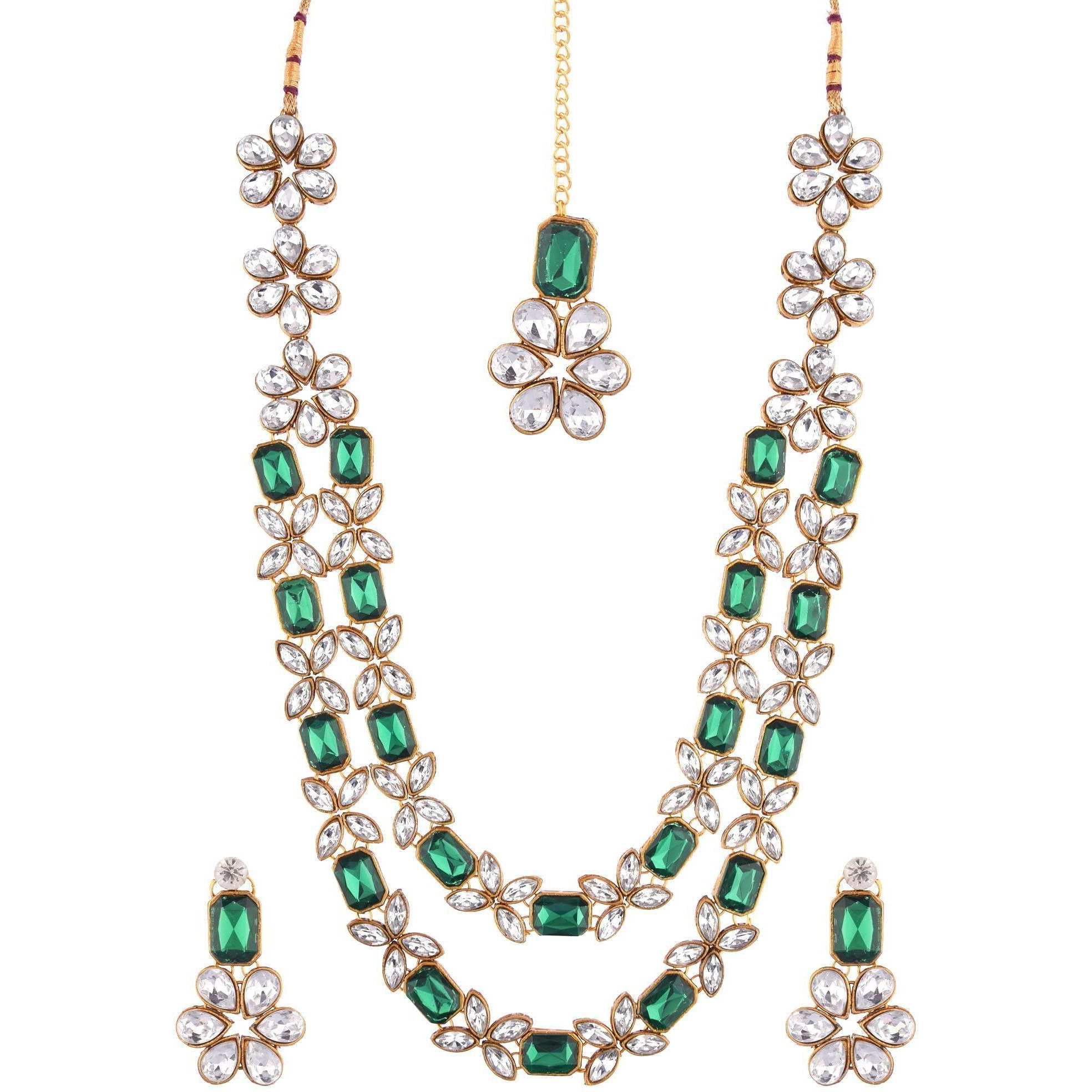 Prizetaa Alloy Green Jewellery Set (Pack of 1)