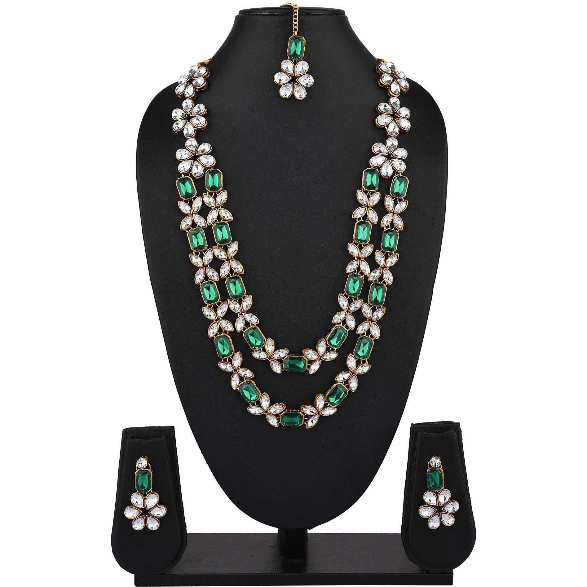 Prizetaa Alloy Green Jewellery Set (Pack of 1)
