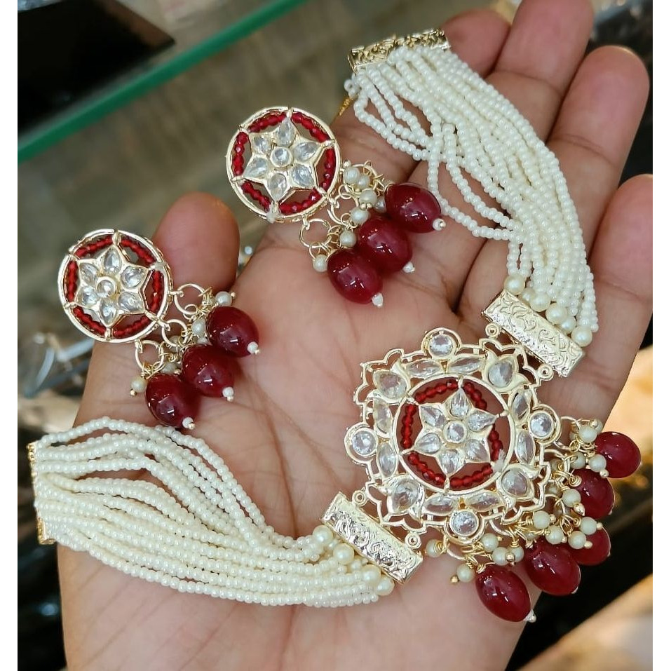 Prizetaa Alloy Red Jewellery Set (Pack of 3)