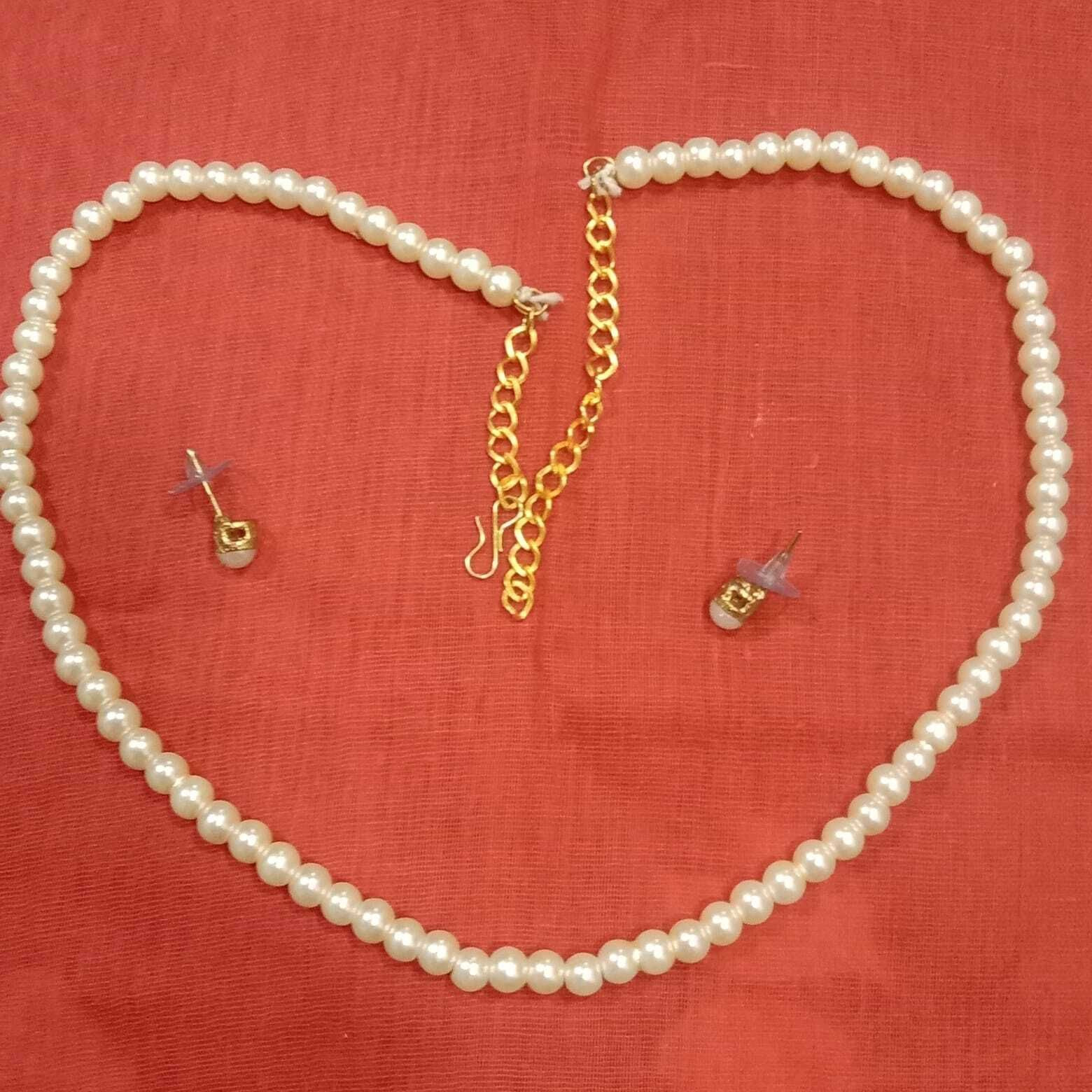 Prizetaa Alloy Gold-plated White Jewellery Set (Pack of 3)