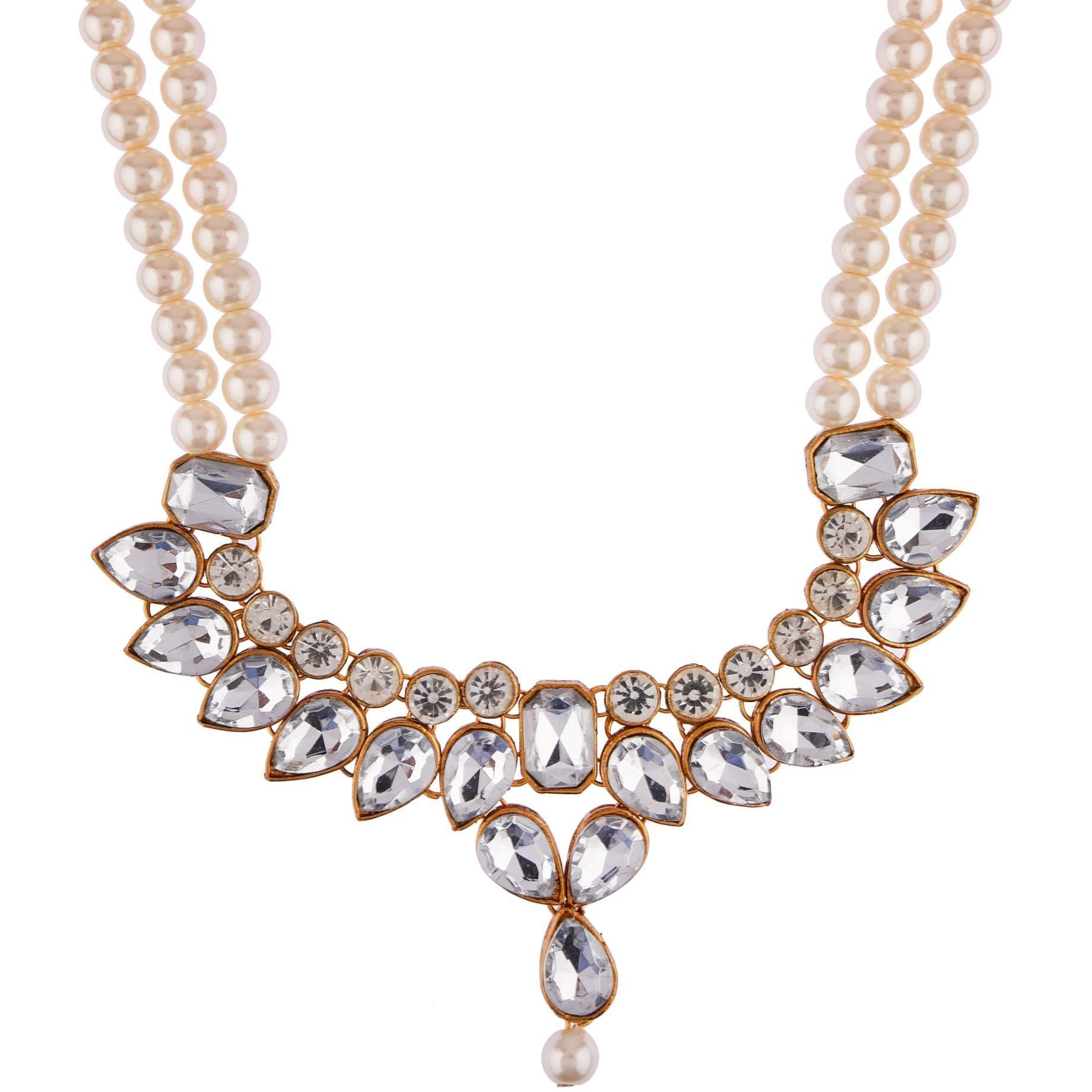 Prizetaa Alloy White Jewellery Set (Pack of 1)