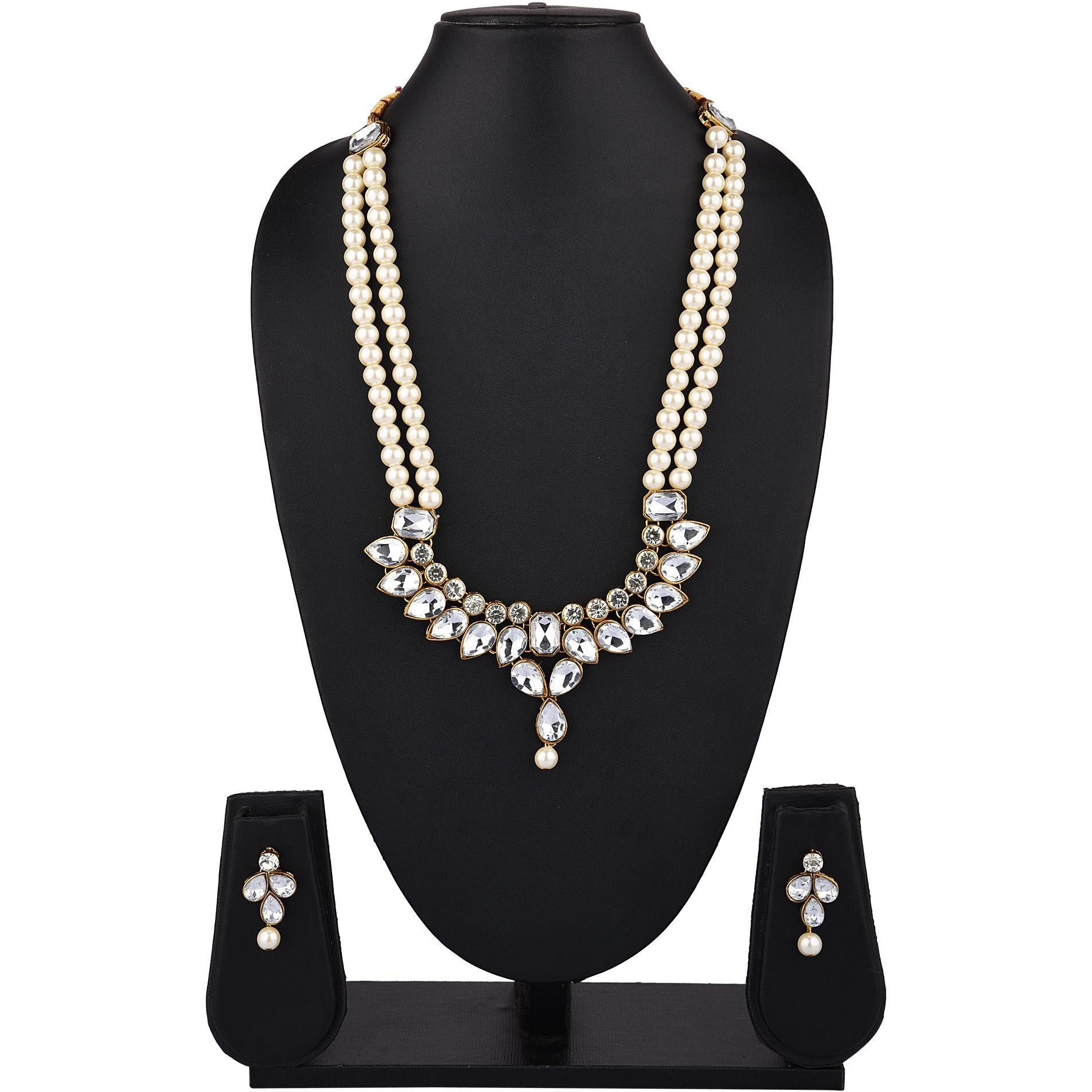 Prizetaa Alloy White Jewellery Set (Pack of 1)