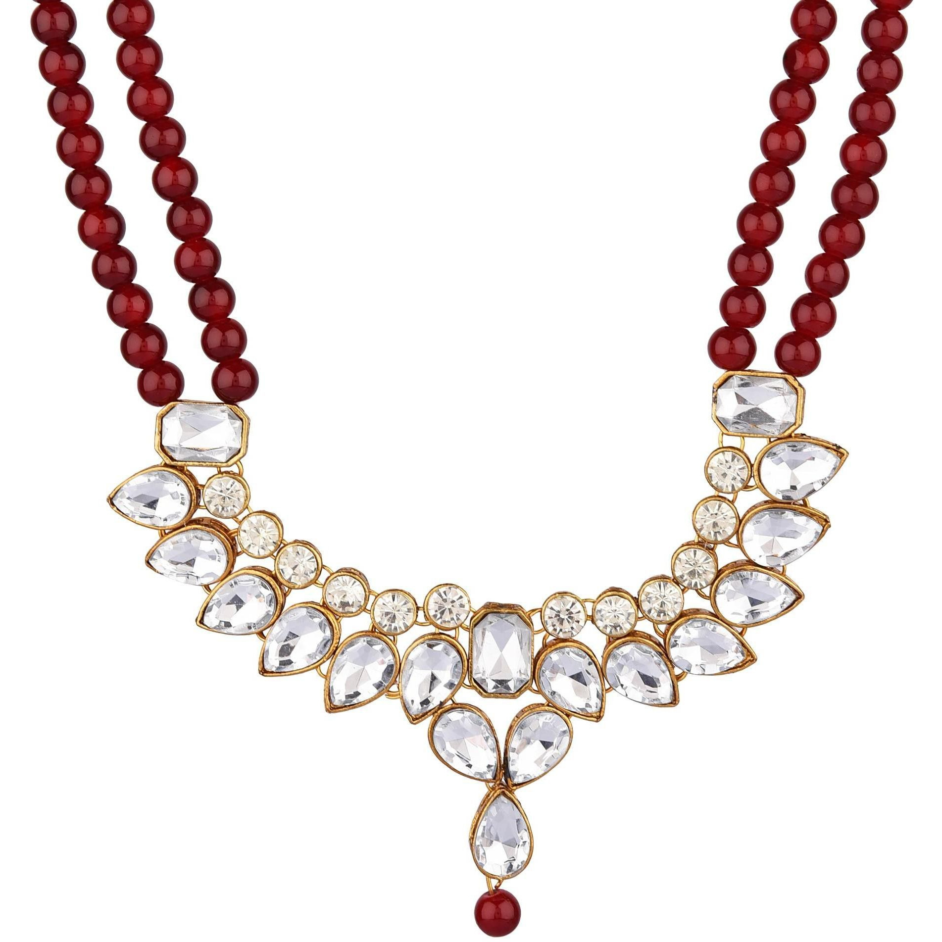 Prizetaa Alloy Red Jewellery Set (Pack of 1)