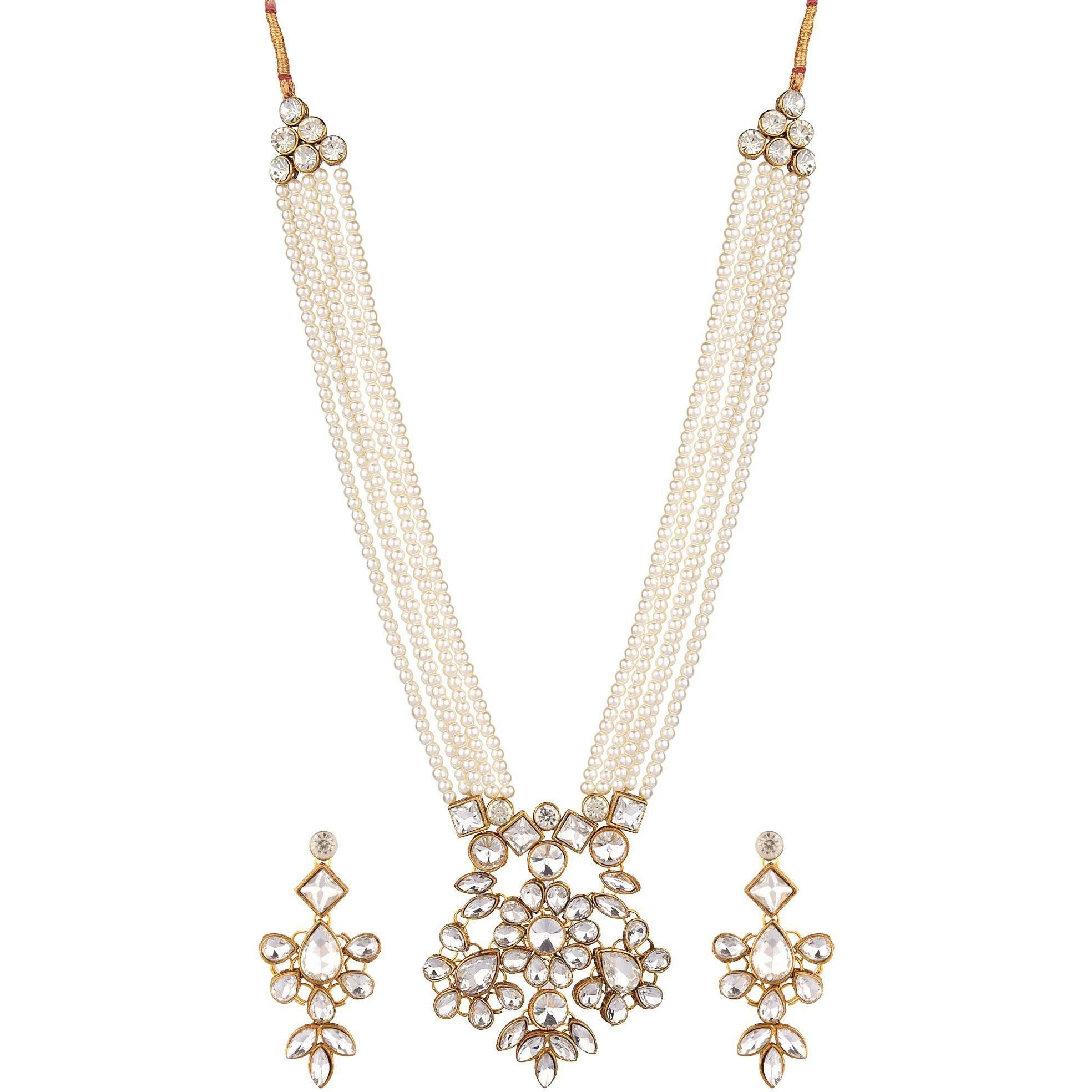 Prizetaa Alloy White Jewellery Set (Pack of 1)