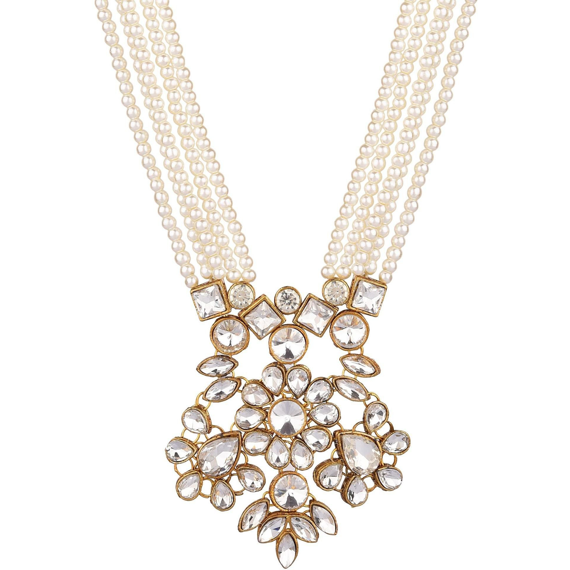 Prizetaa Alloy White Jewellery Set (Pack of 1)