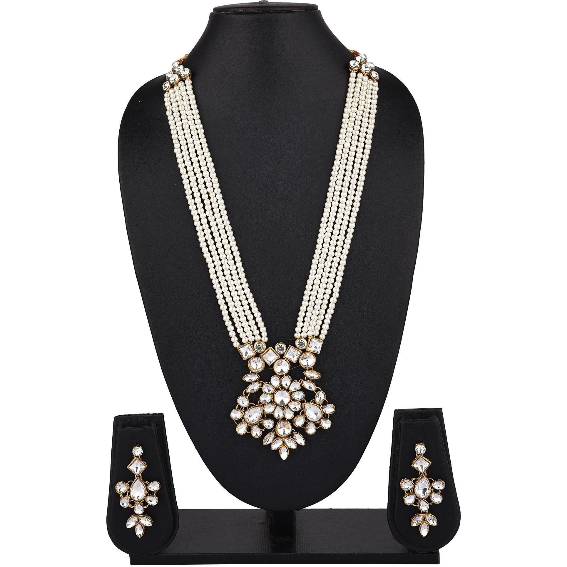 Prizetaa Alloy White Jewellery Set (Pack of 1)
