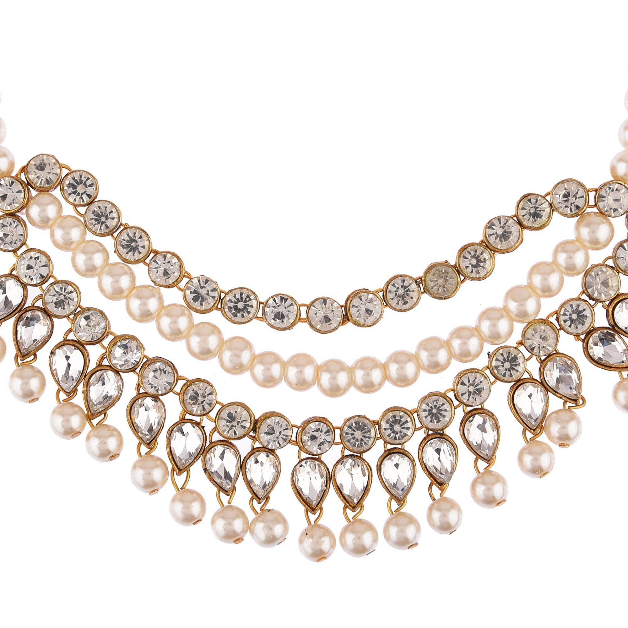 Prizetaa Alloy White Jewellery Set (Pack of 1)