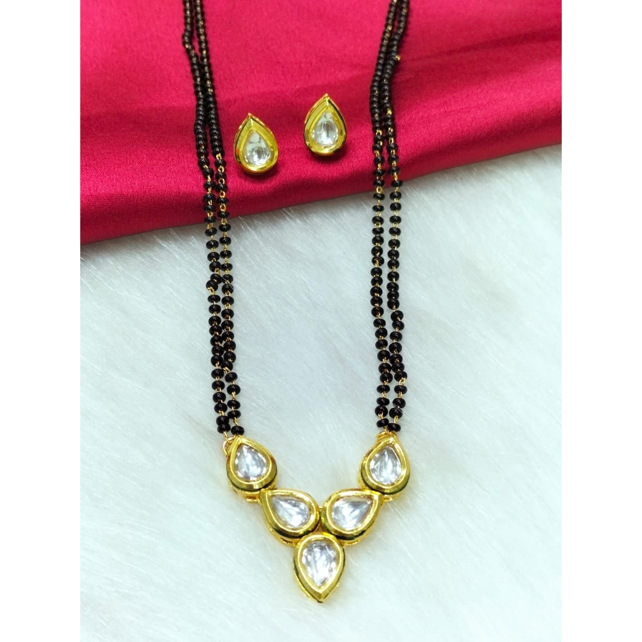 Prizetaa Brass, Alloy Gold-plated Black, Gold Jewellery Set (Pack of 3)