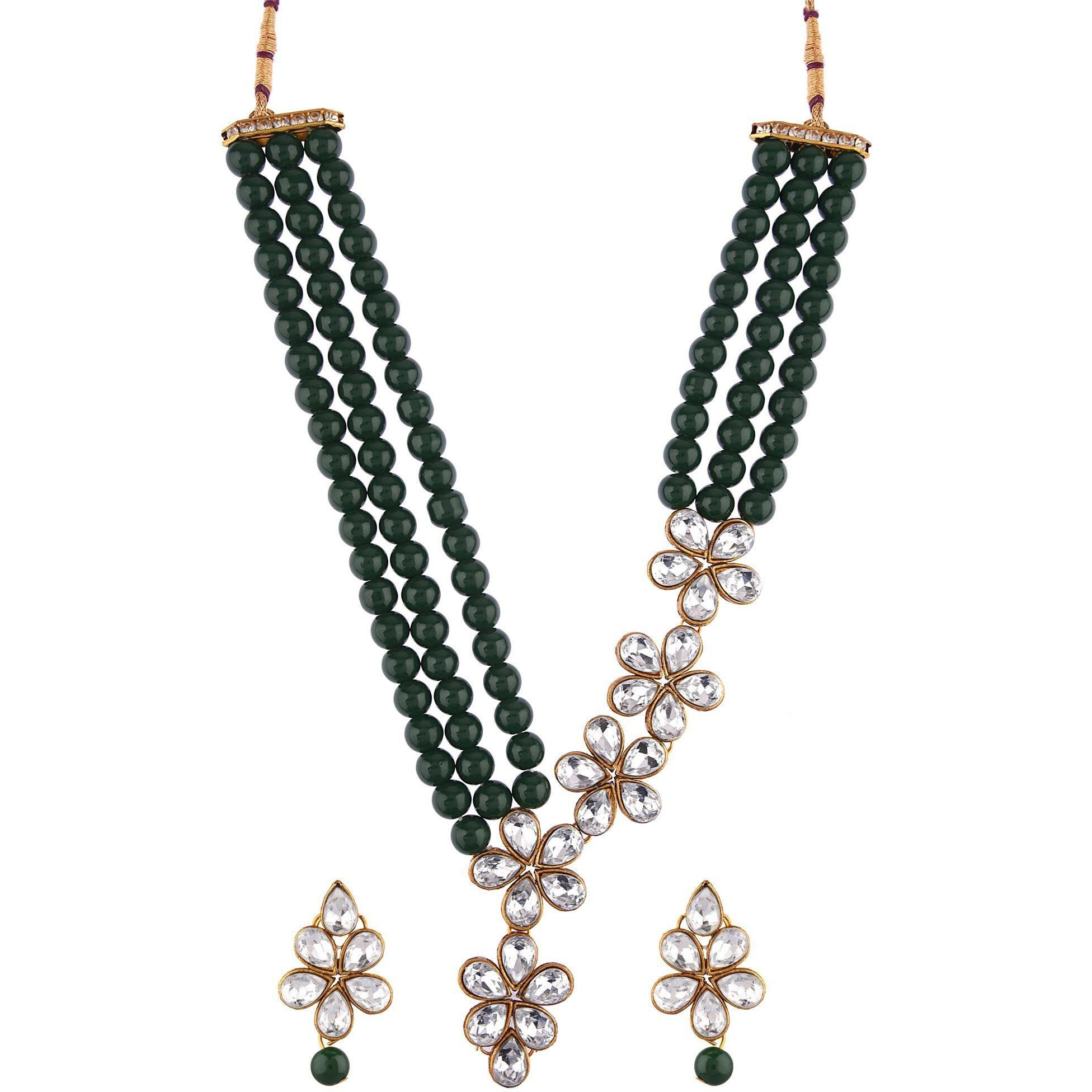 Prizetaa Alloy Green Jewellery Set (Pack of 1)