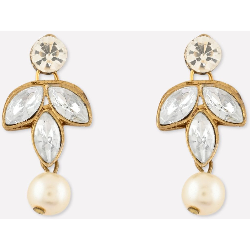 Prizetaa Alloy Gold-plated White Jewellery Set (Pack of 3)