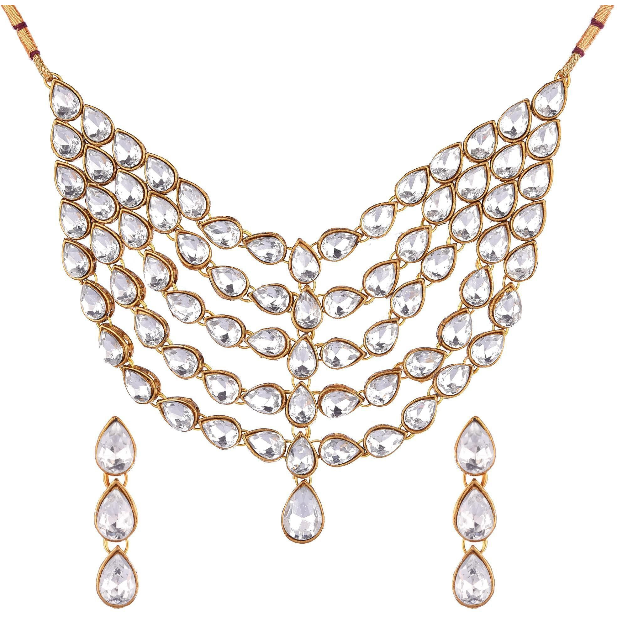 Prizetaa Alloy White Jewellery Set (Pack of 1)