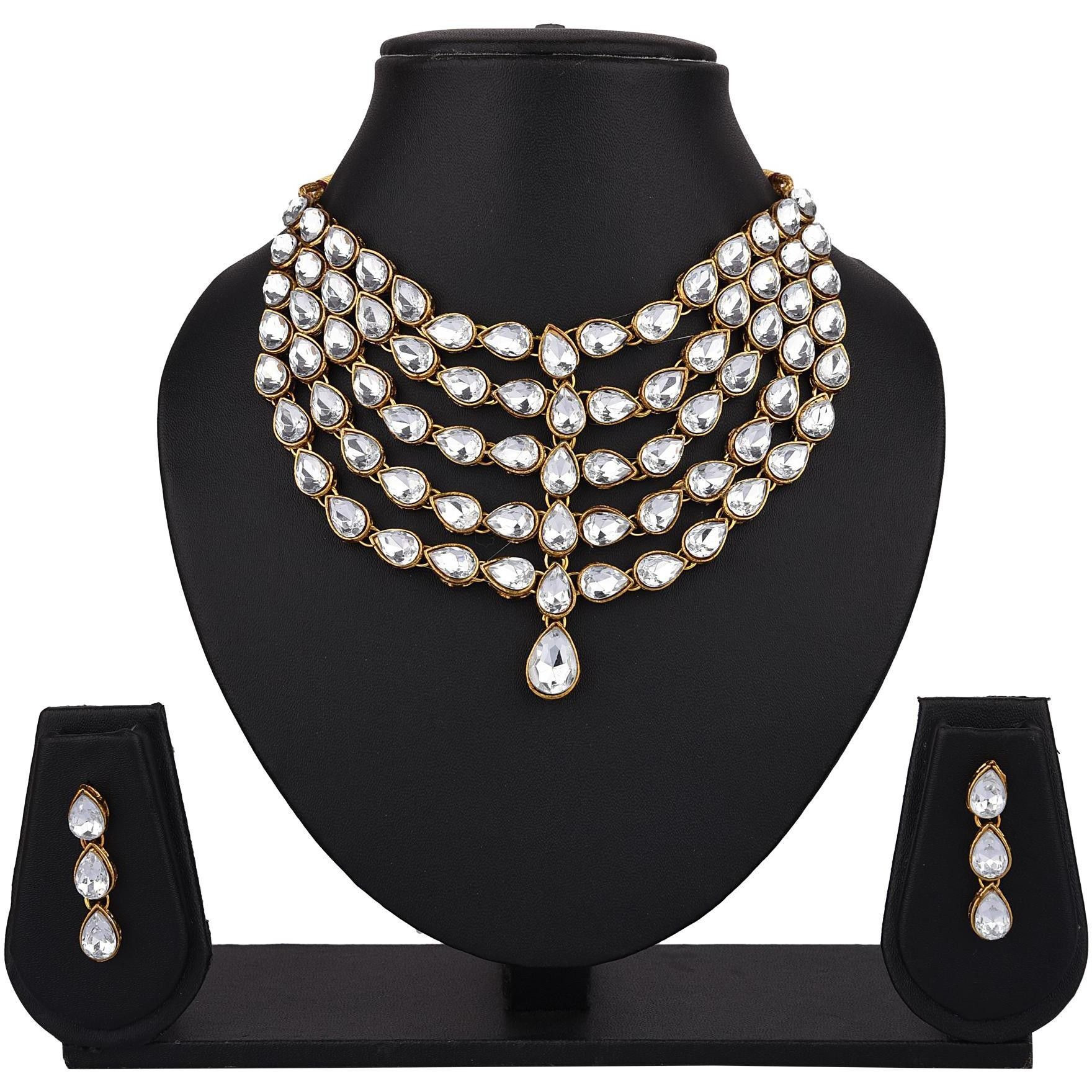 Prizetaa Alloy White Jewellery Set (Pack of 1)