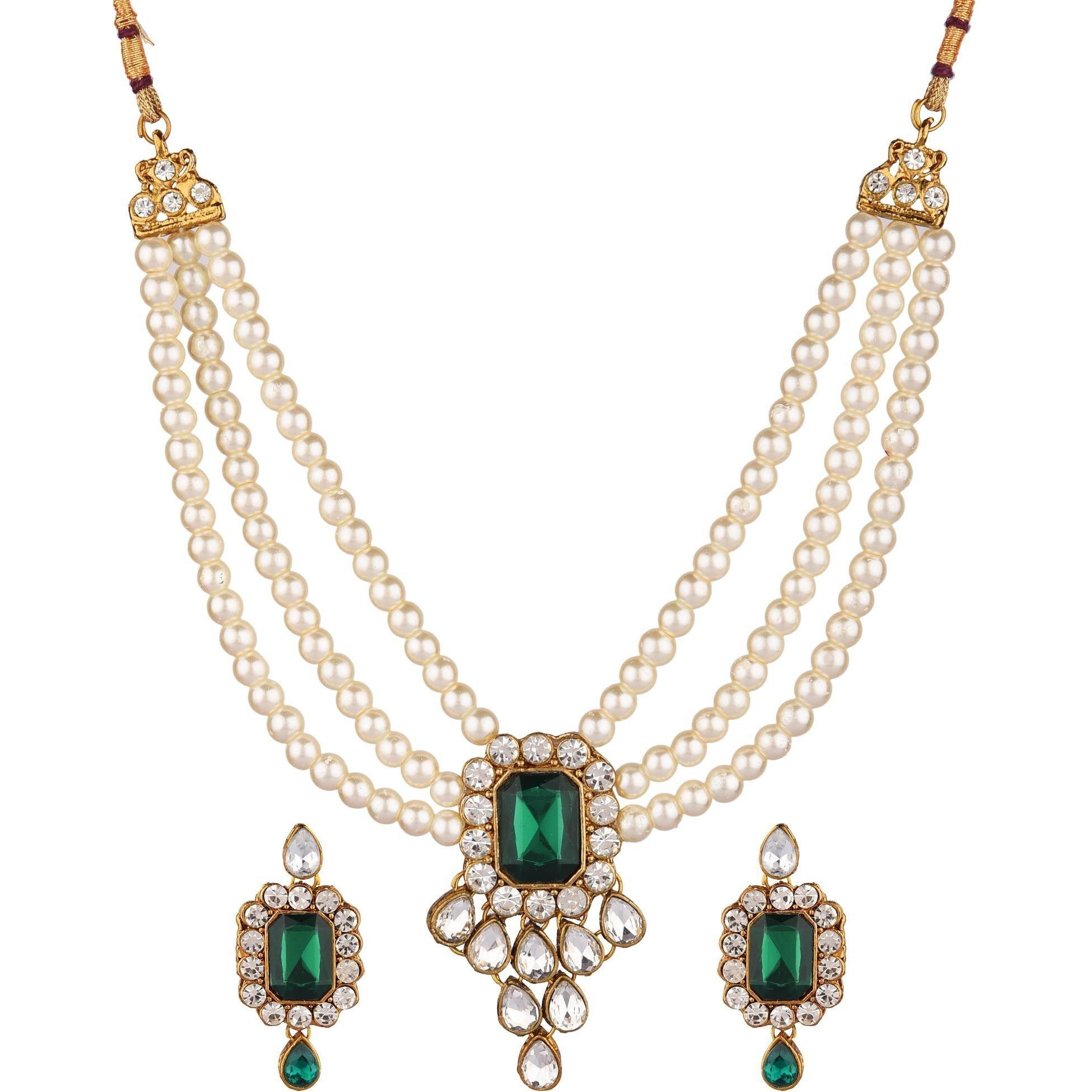 Prizetaa Alloy Green Jewellery Set (Pack of 1)
