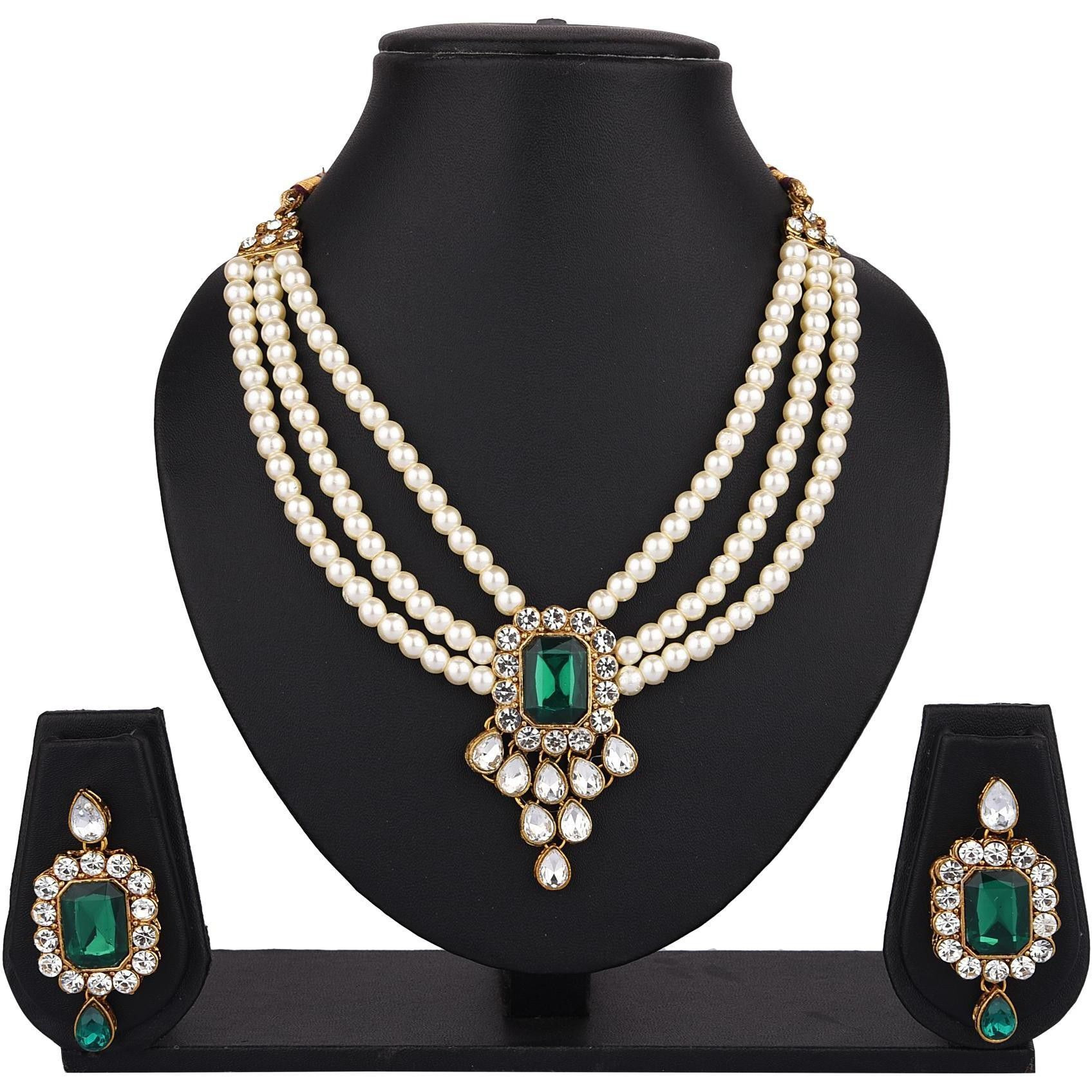 Prizetaa Alloy Green Jewellery Set (Pack of 1)