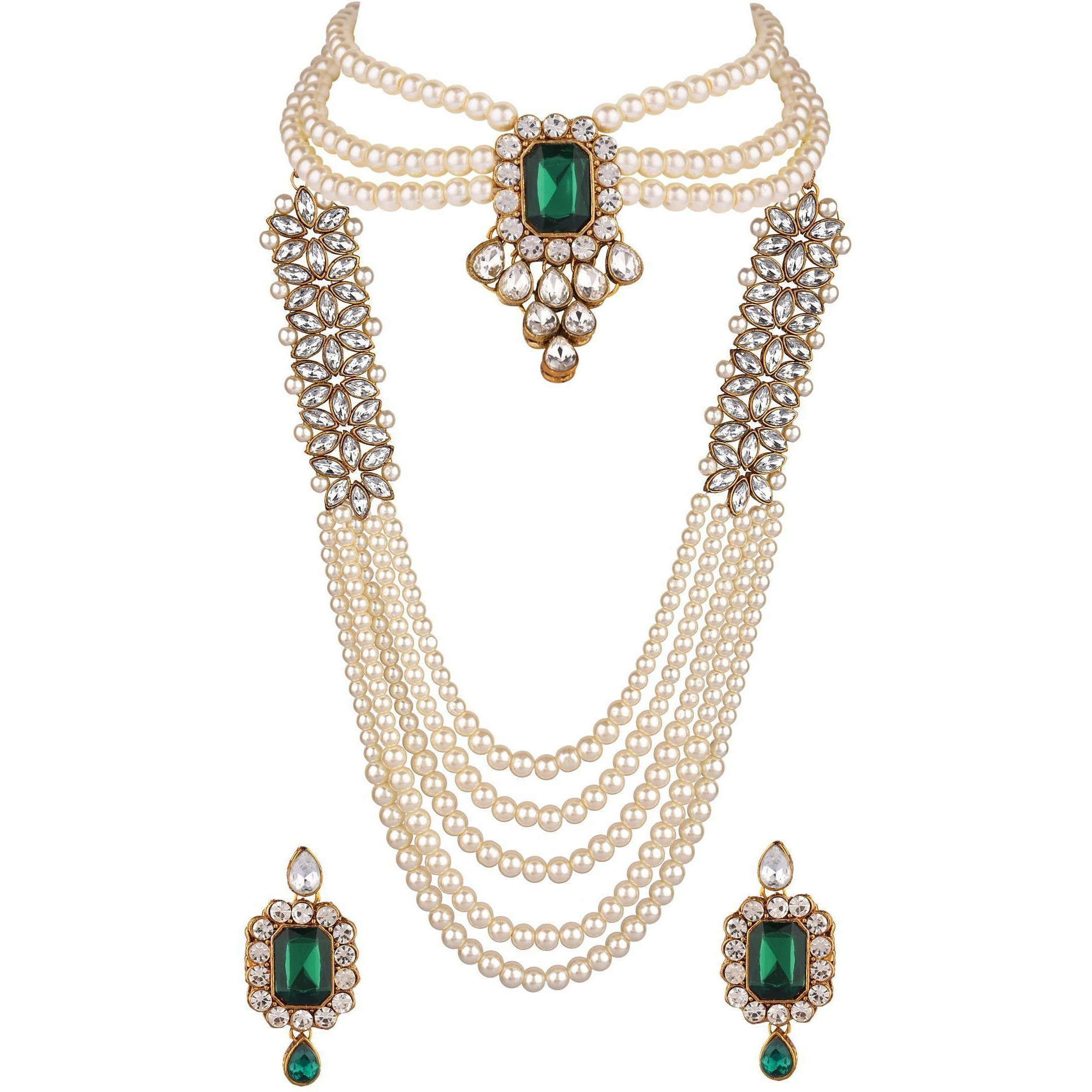 Prizetaa Alloy Green Jewellery Set (Pack of 1)