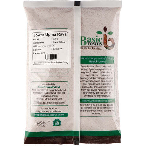 BasicBrowns Jowar Upma Rava 500g