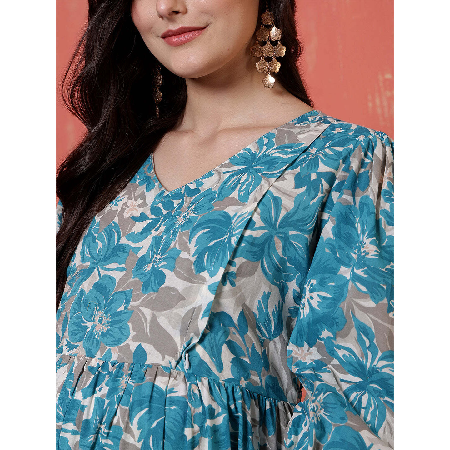 Women Printed Flared Maternity Dress