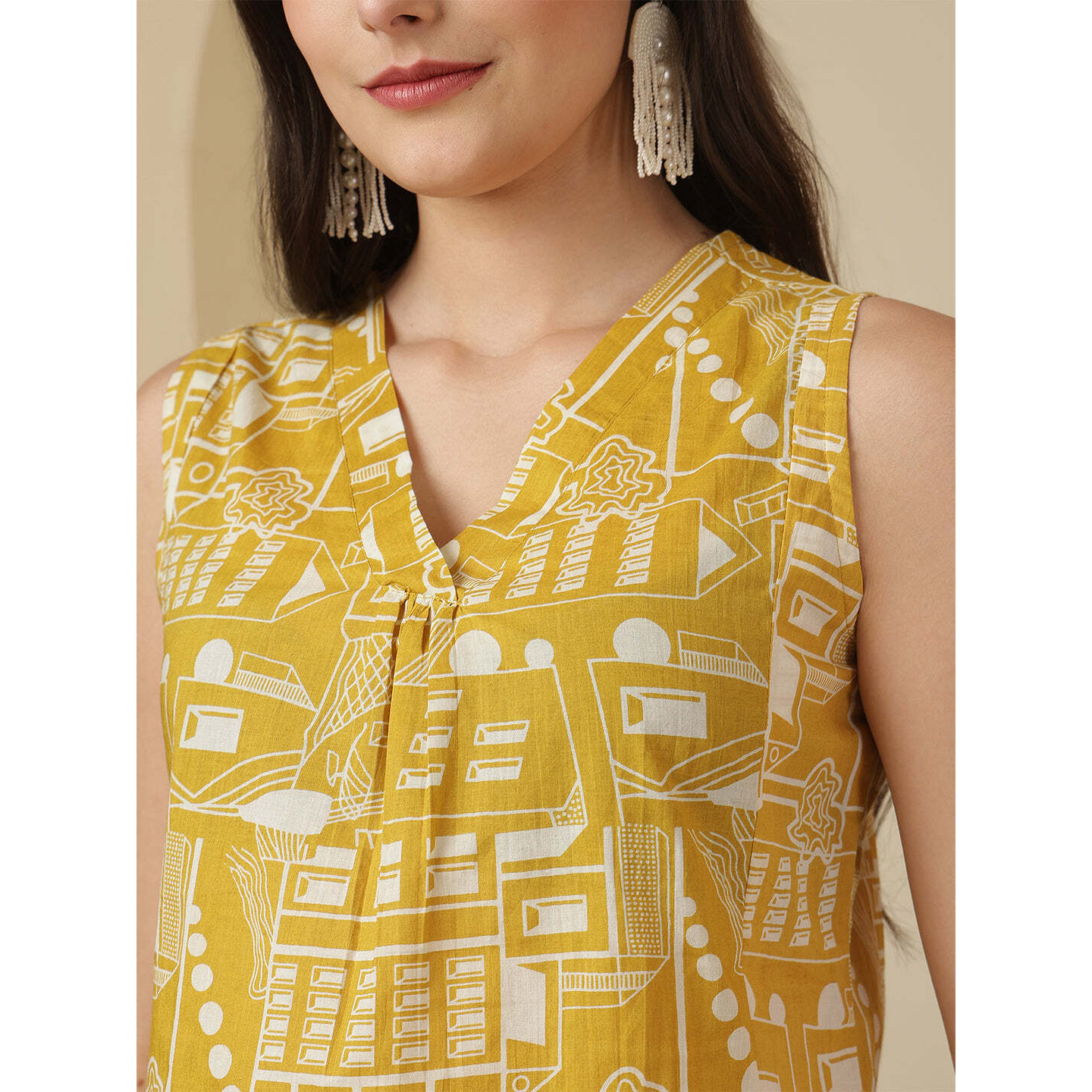 Yellow Sleeveless Top for Women