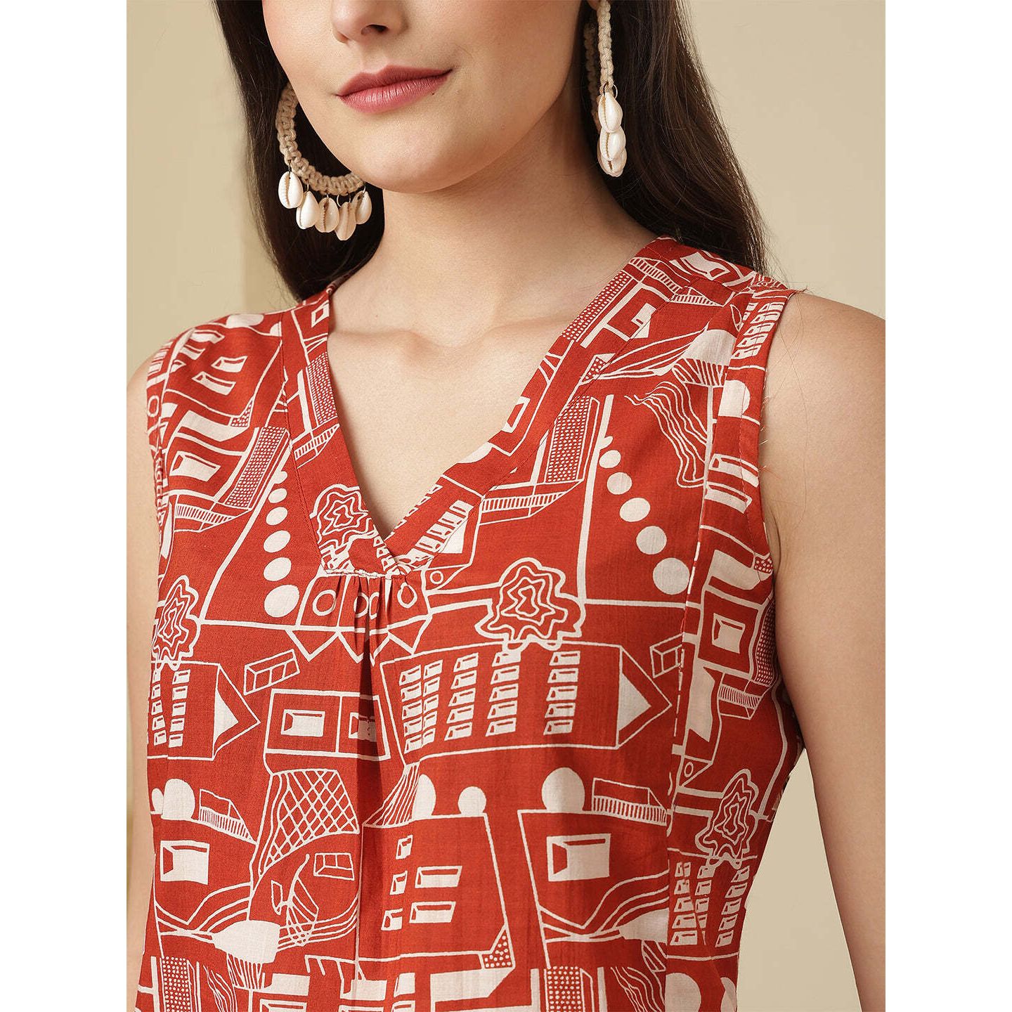 Red Sleeveless Top for Women