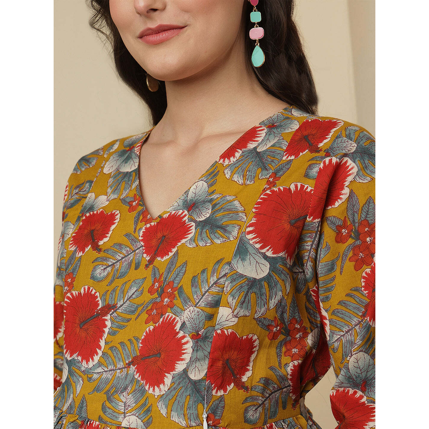 Multicolor Printed Maternity Dress fro Women