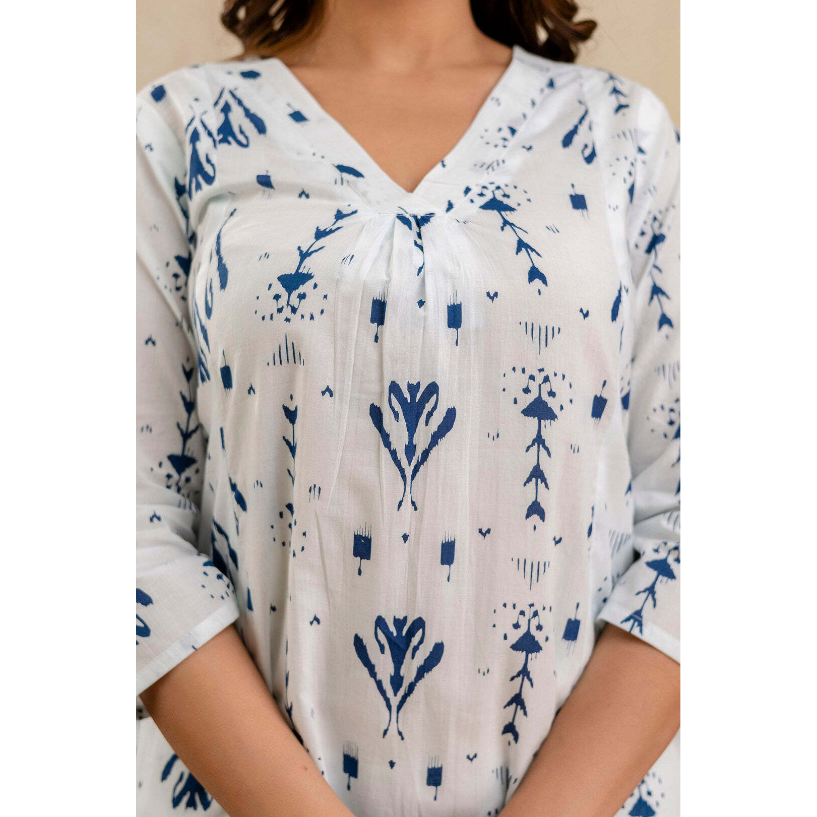 White Printed Co-Ord Set for Women