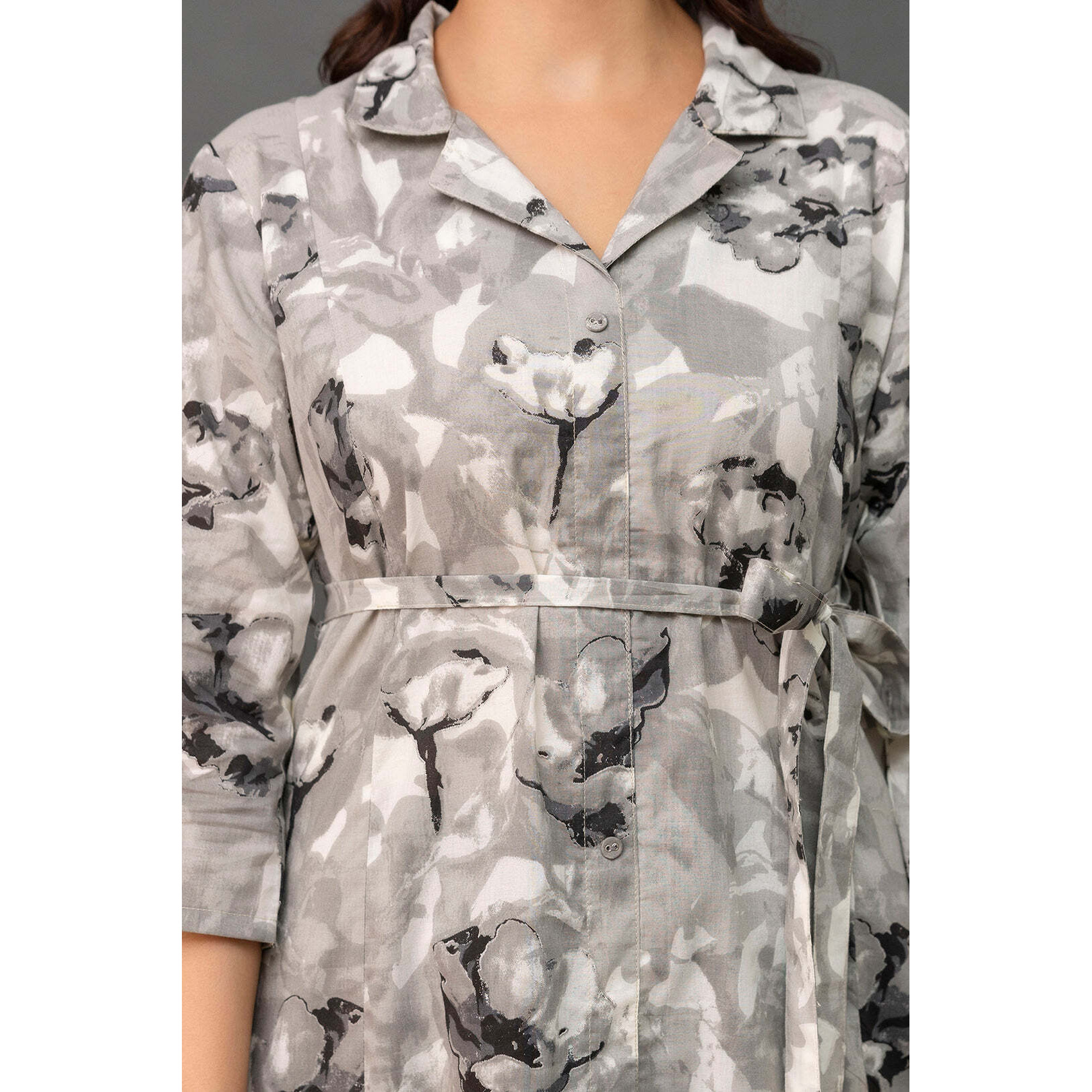 Grey Printed Dress fro Women