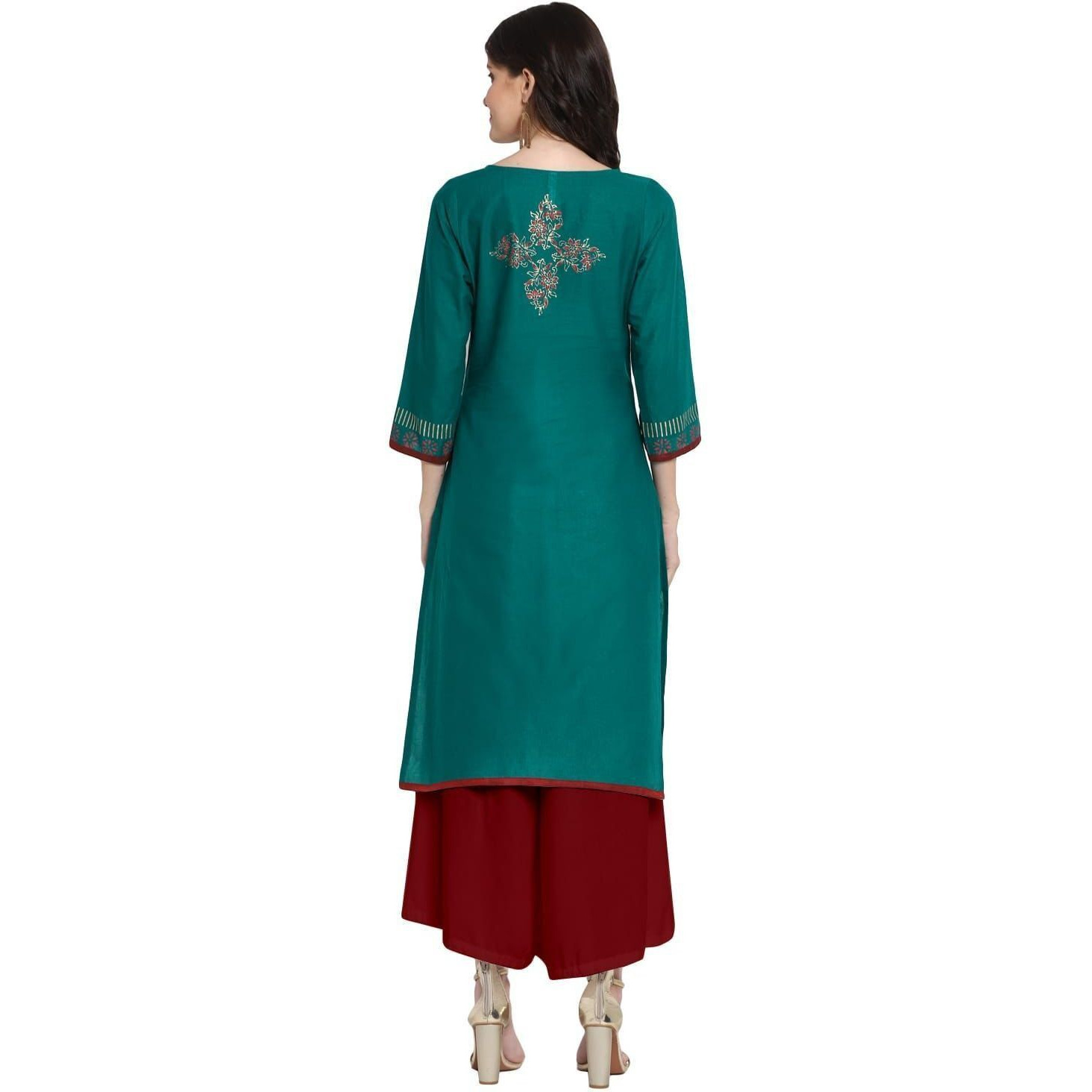 NOZ2TOZ Women Printed, Floral Print Straight Kurta (Green) (Size L, Color Green)