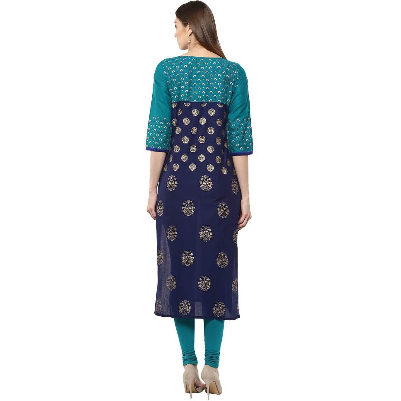 NOZ2TOZ Women Printed Straight Kurta (Multicolor) (Size XL, Color Multicolor)