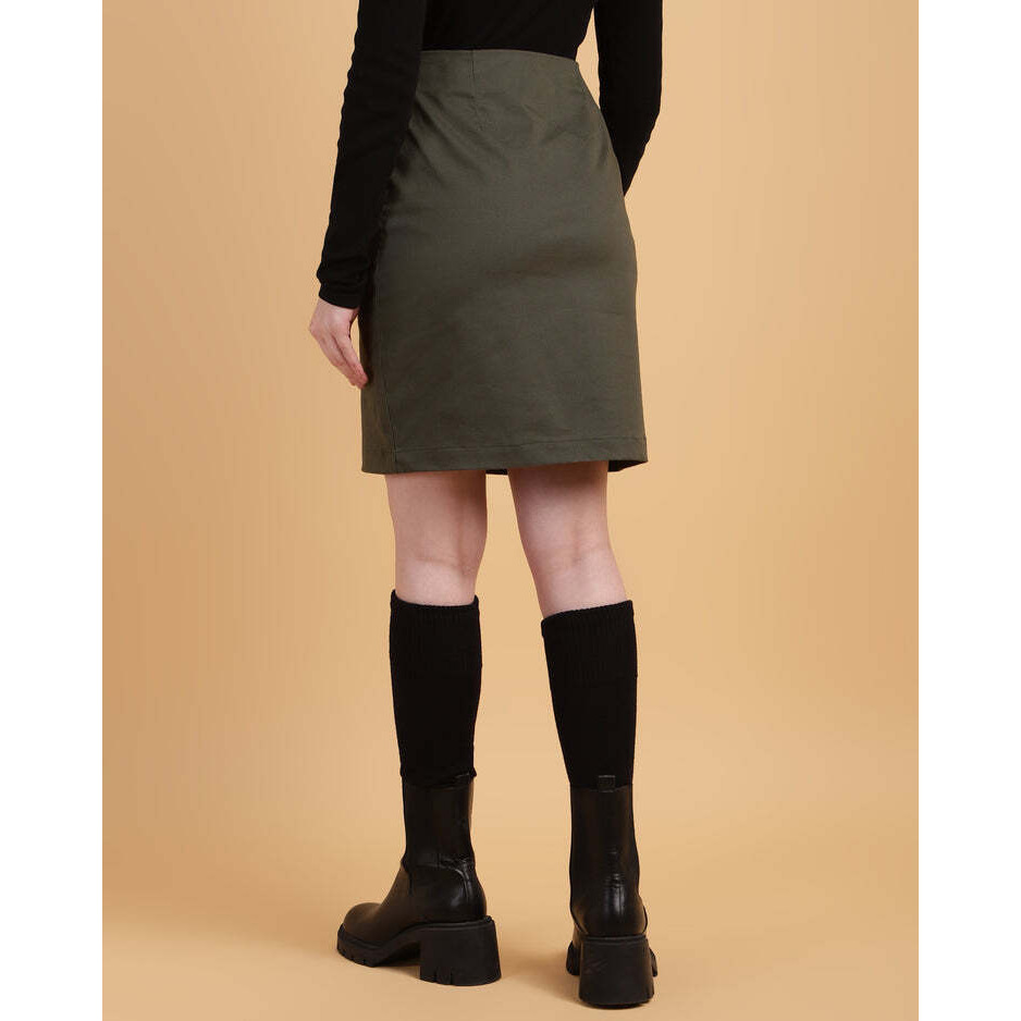 Green Classic Straight-Cut Skirt