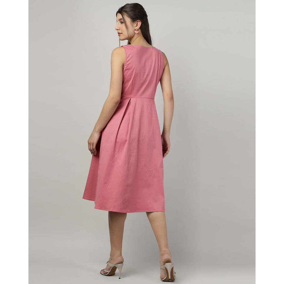 Buttoned Pink Pinafore Dress