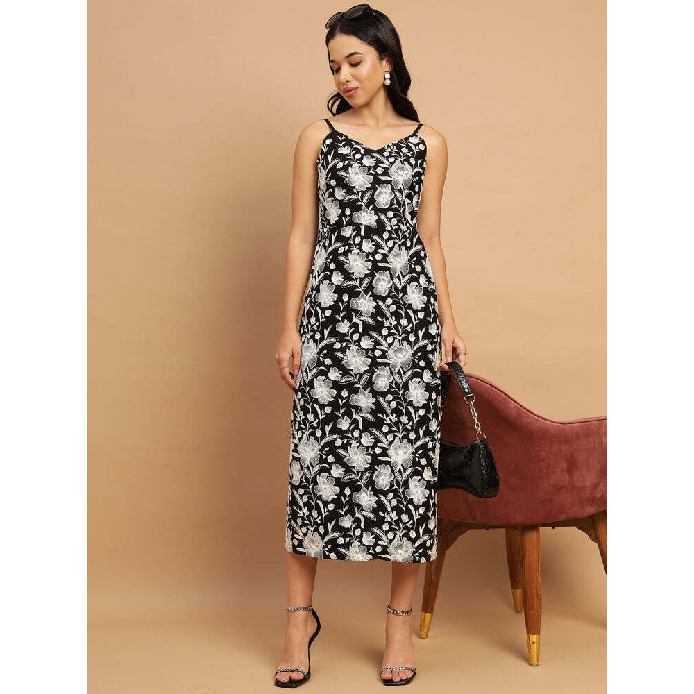 Embroidered Black dress