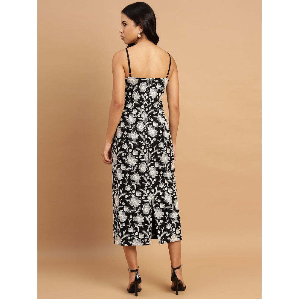 Embroidered Black dress
