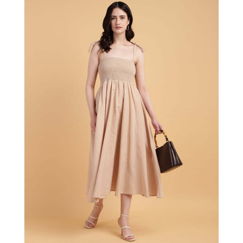 Loose A-Line Maxi Dress With Adjustable Shoulder Straps