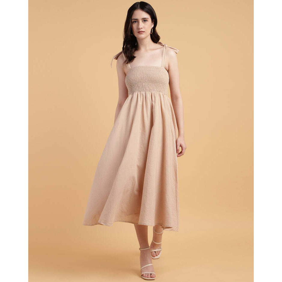 Loose A-Line Maxi Dress With Adjustable Shoulder Straps