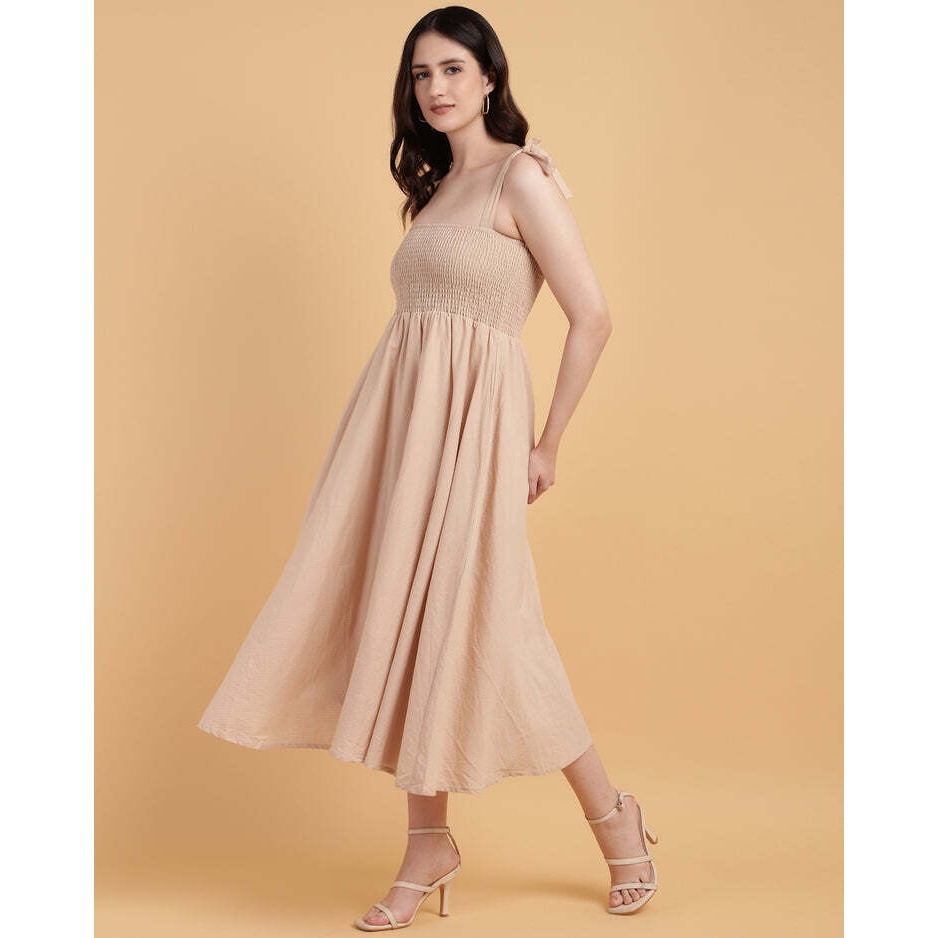 Loose A-Line Maxi Dress With Adjustable Shoulder Straps