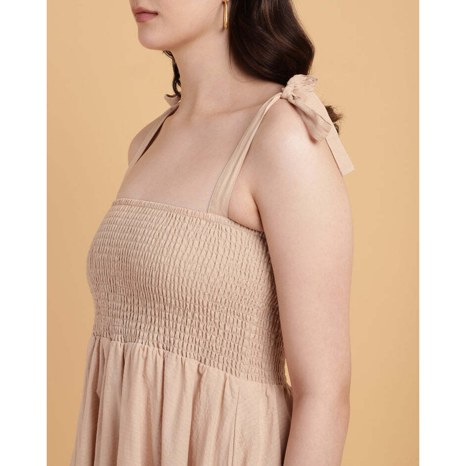 Loose A-Line Maxi Dress With Adjustable Shoulder Straps