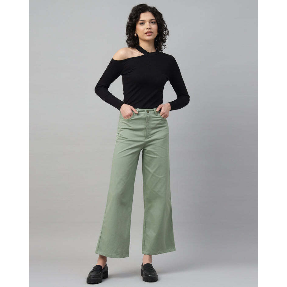 Green Staright Fit Pant