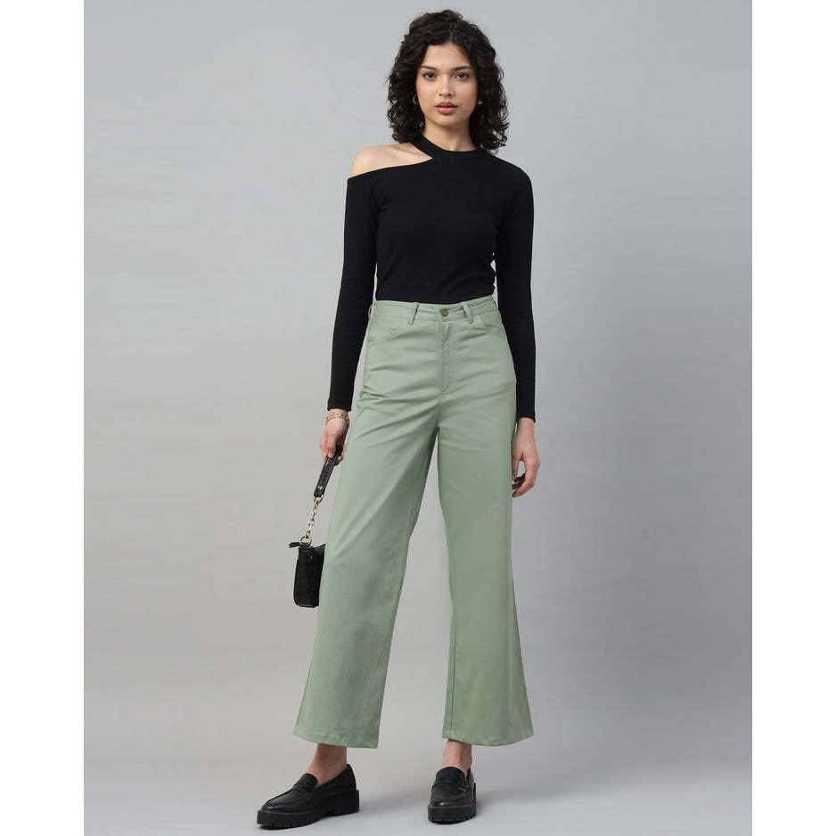 Green Staright Fit Pant